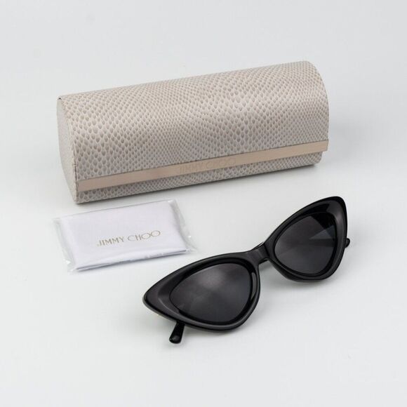 Jimmy Choo Women Sunglasses Black Grey Cat Eye ADDY/S 0807 BRAND NEW - Picture 13 of 14